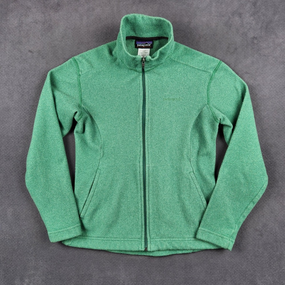 Vintage Patagonia El Cap Jacket Womens XS Green Synchilla Full Zip Fleece 30230‎